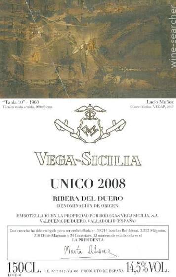 Vega Sicilia - Unico Gran Reserva 2008